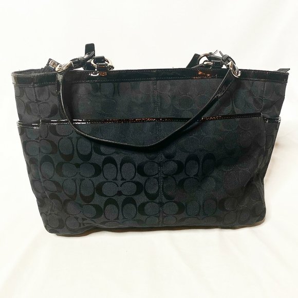 Coach Signature Jacquard Tote with Side Pockets - Picture 2 of 2